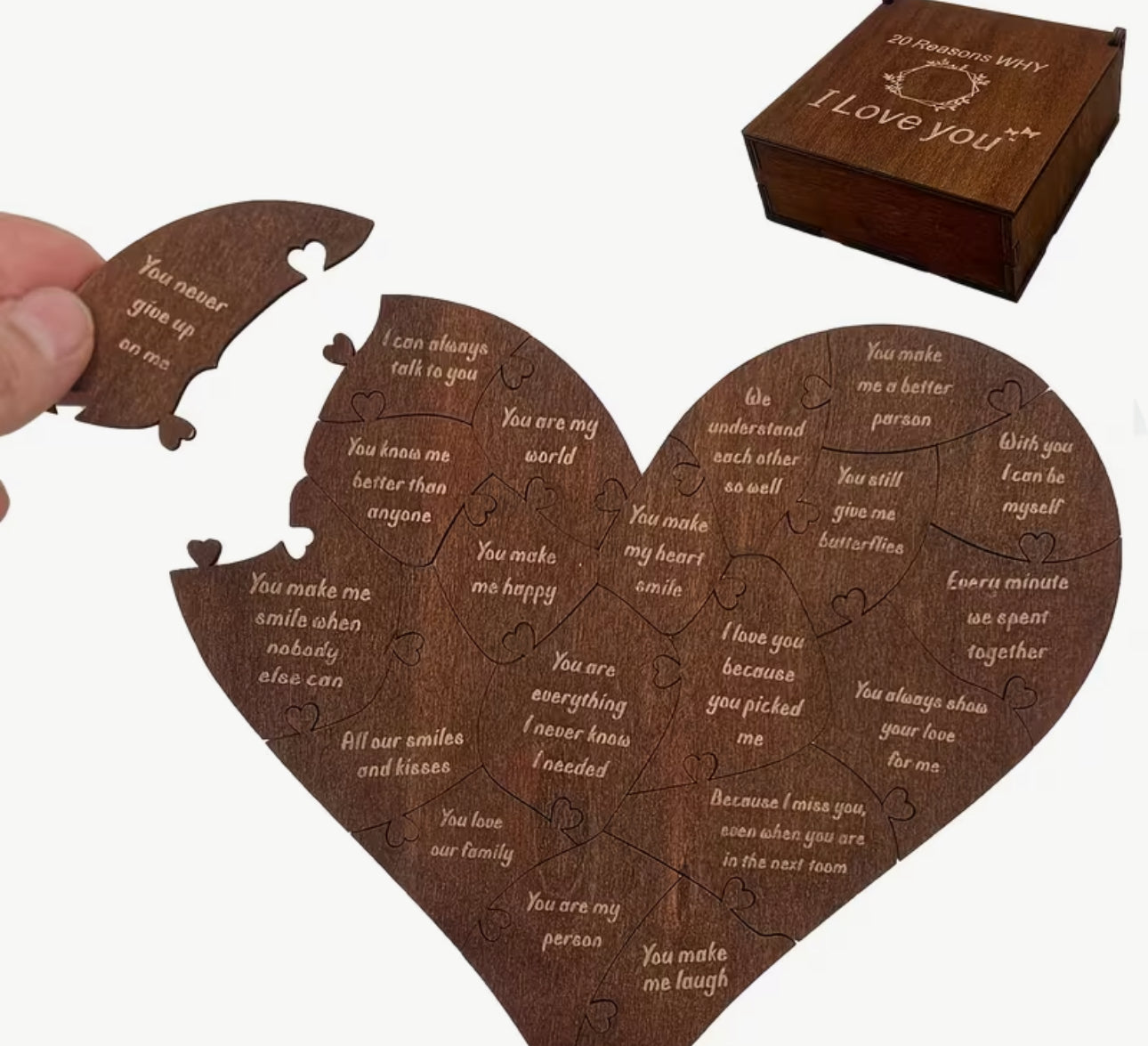 ❤️ Hjärtpussel med 20 skäl – Därför älskar jag dig