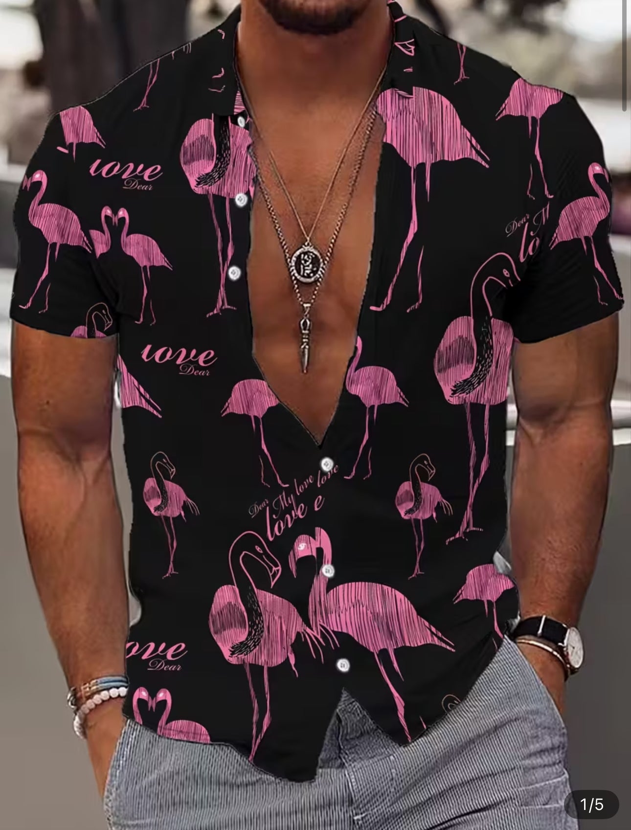 Flamingo skjorta för herr